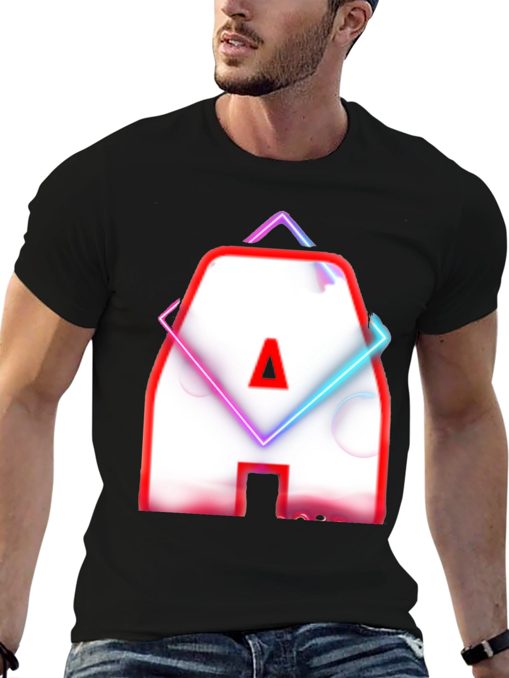 Neon Letter A Graphic T-Shirt - Modern Design