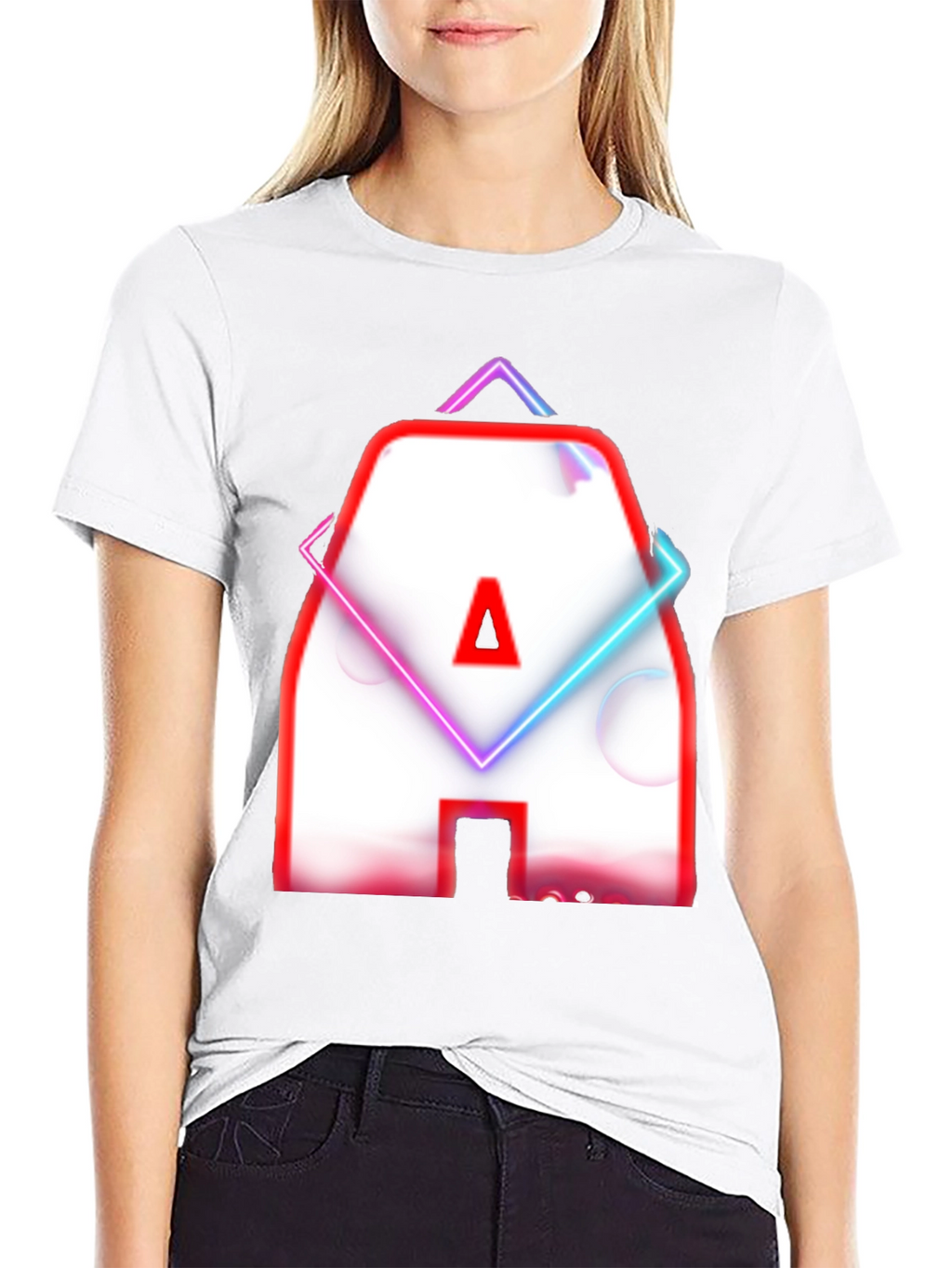 Neon Letter A Graphic T-Shirt - Modern Design