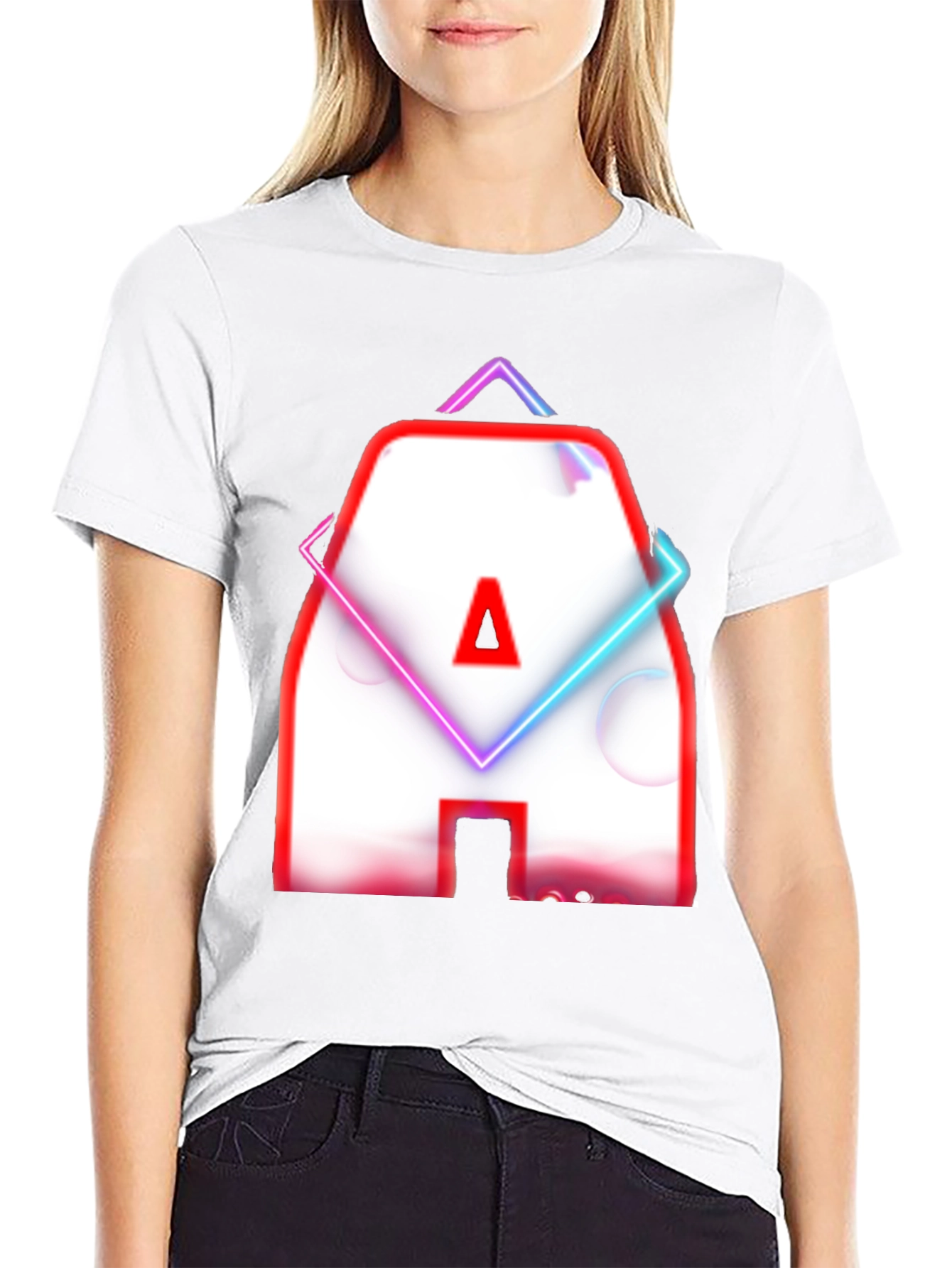Neon Letter A Graphic T-Shirt - Modern Design
