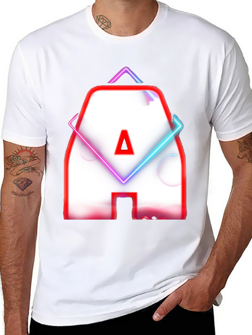 Neon Letter A Graphic T-Shirt - Modern Design