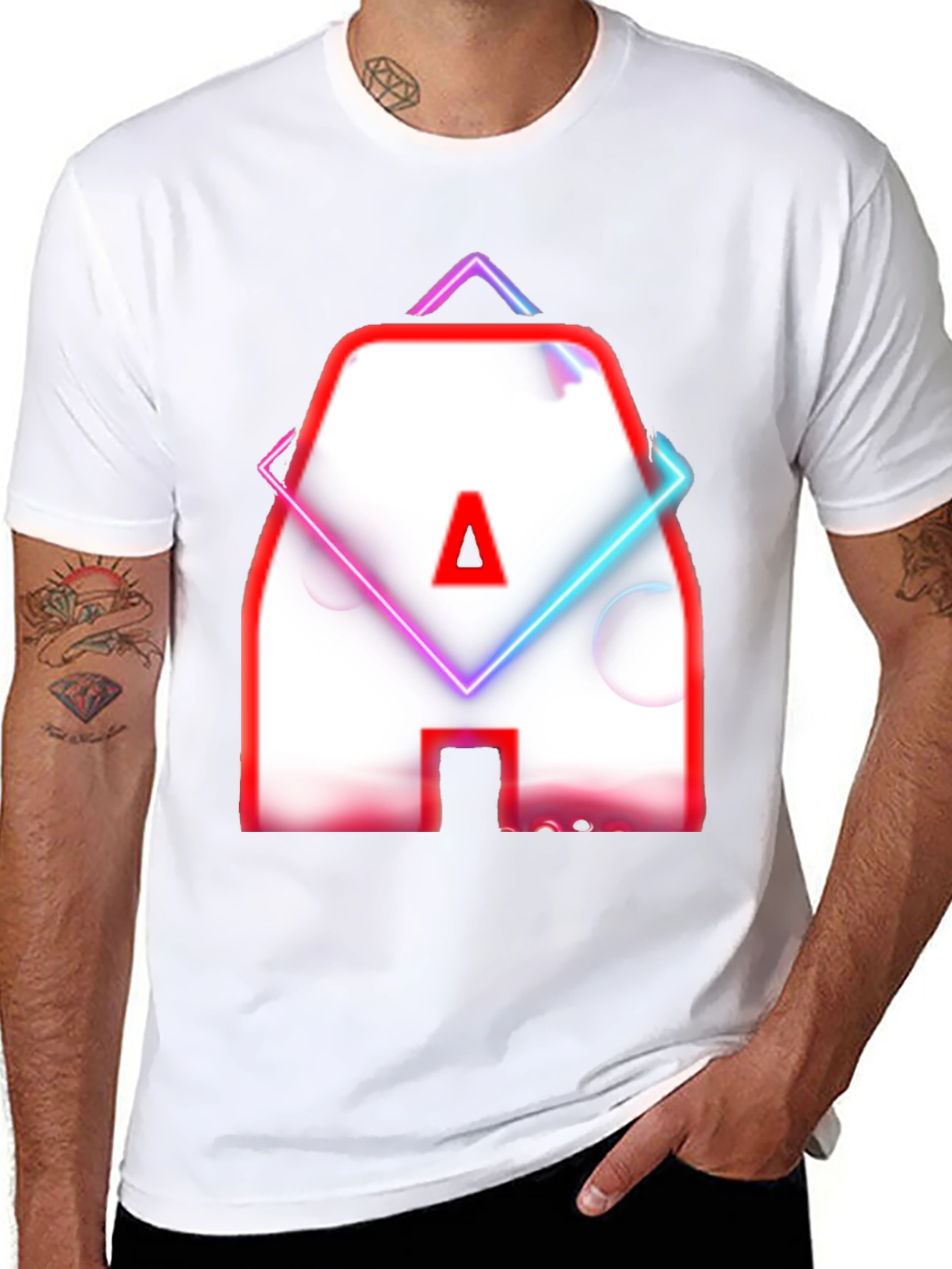 Neon Letter A Graphic T-Shirt - Modern Design