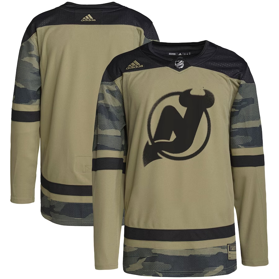 Men's New Jerseys Devils Camo Military Appreciation Team Authentic Practice Blank Jerseys