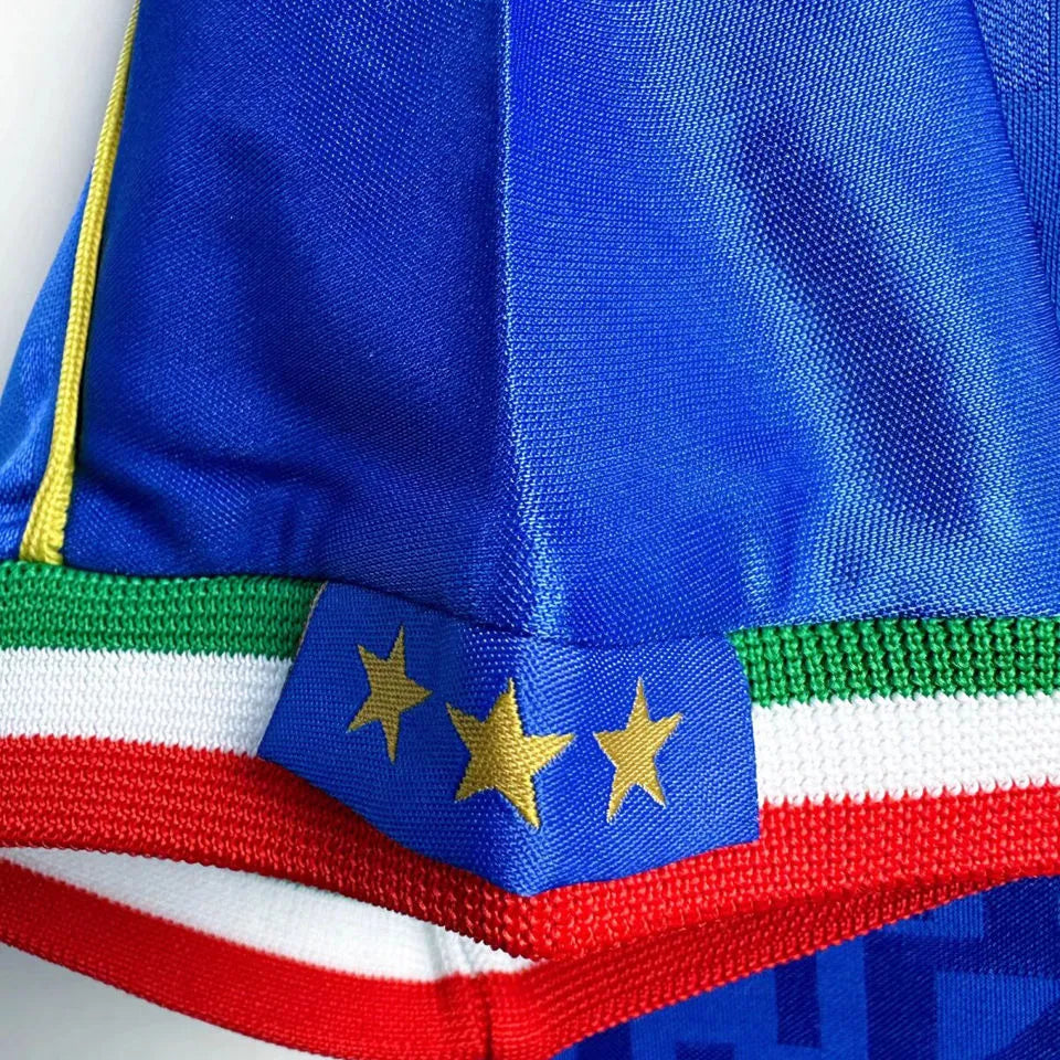1995 Italy Home Blue Retro Soccer Jersey Detail 4