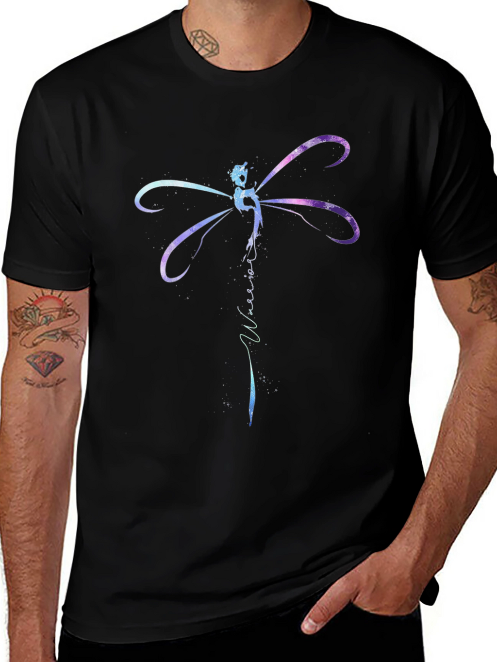 Dragonfly Warrior Graphic T-Shirt