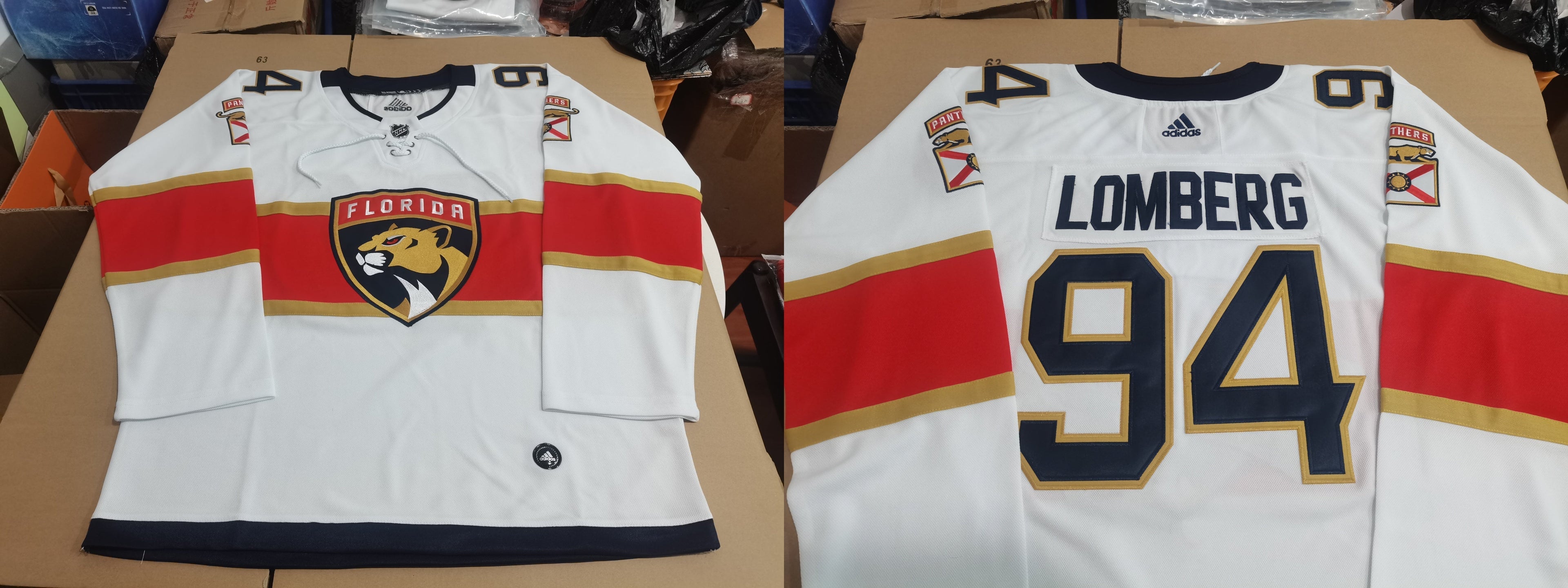 Men's Florida Panthers Ryan Lomberg #94 White Game Jerseys