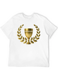 Champions Trophy Graphic Tee - Black Cotton T-Shirt