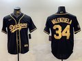 Men's Los Angeles Dodgers Fernando Valenzuela Black Game Player Jerseys
