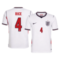 RICE #4 England Home Soccer Jersey World Cup 2026 White Front