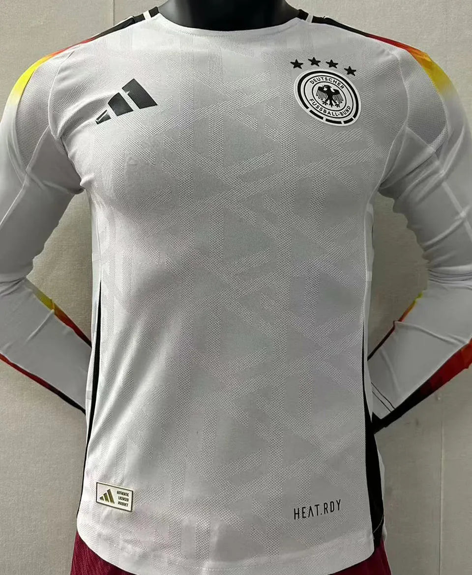 2024/25 Germany Home White Player Version Long Sleeve Jersey Front