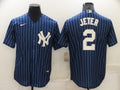 Men's New York Yankees Derek Jeter #2 Blue Replica Baseball Jerseys