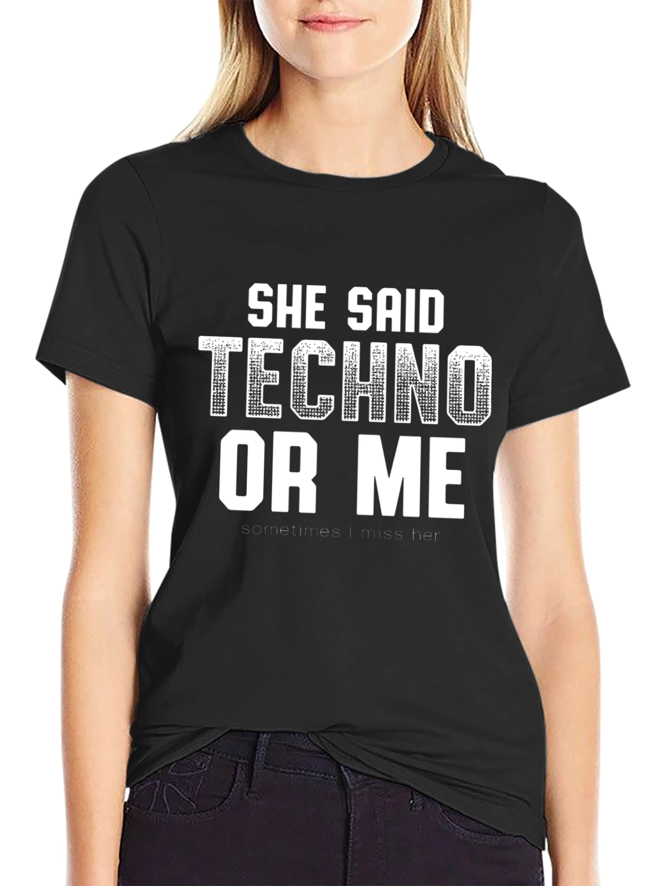 Techno or Me Funny Graphic T-Shirt