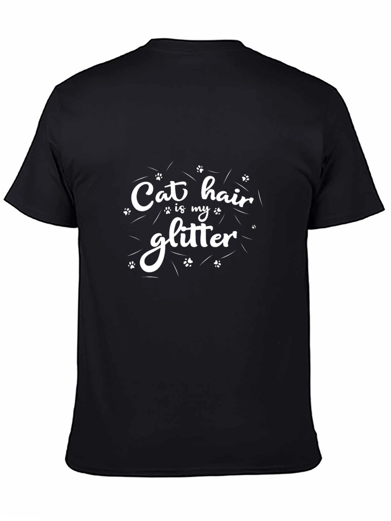 Cat Hair is My Glitter T-Shirt - Unisex Black Tee