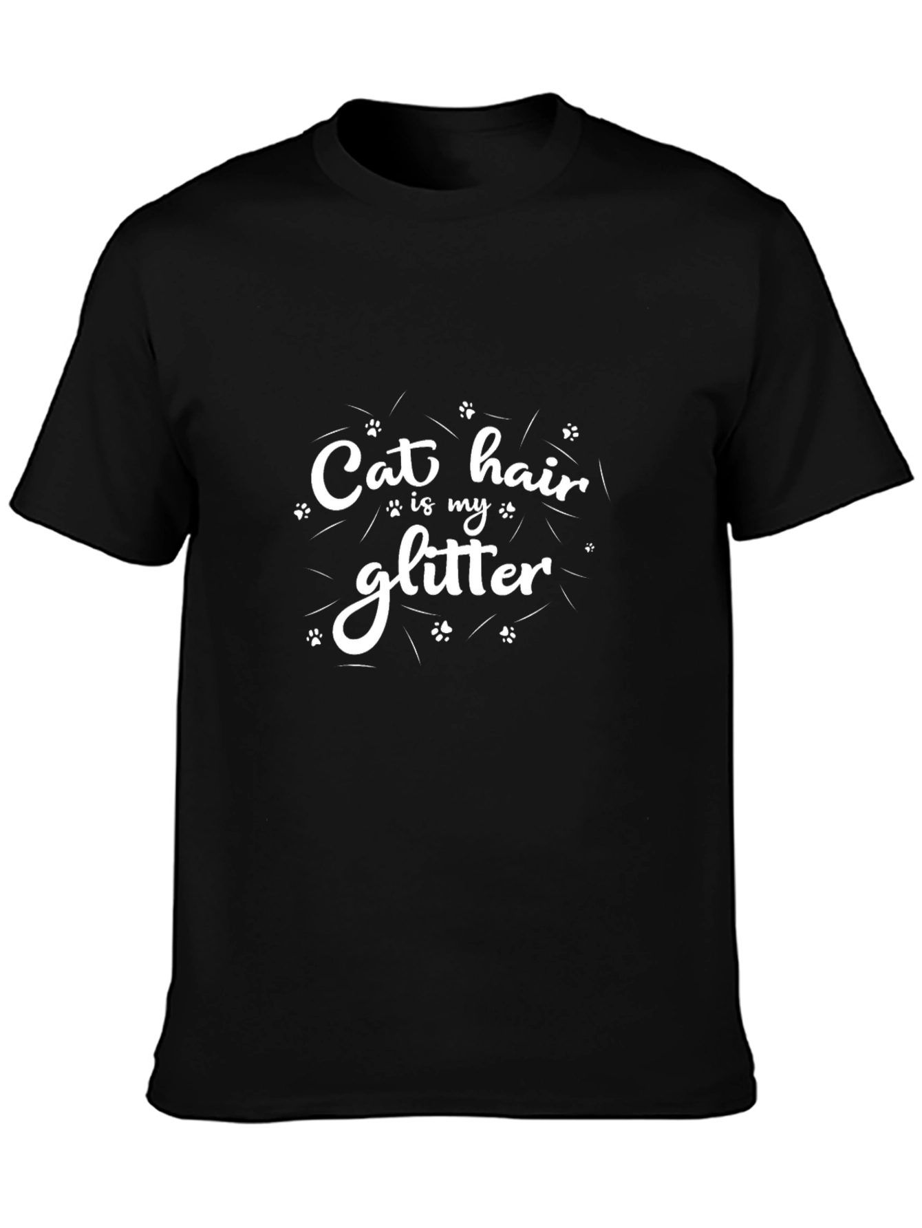 Cat Hair is My Glitter T-Shirt - Unisex Black Tee