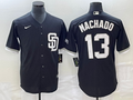 Men's San Diego Padres Manny Machado #13 Black Replica Player Jerseys