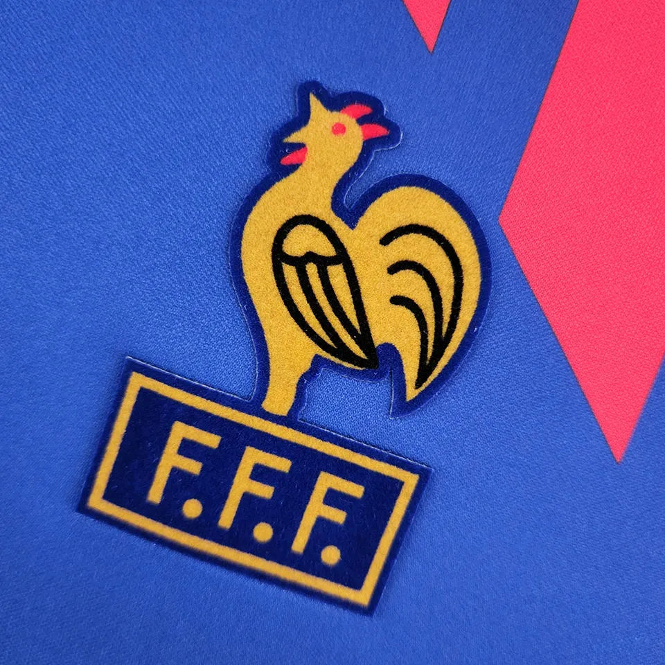 1988/90 France Home Retro Soccer Jersey Detail 3