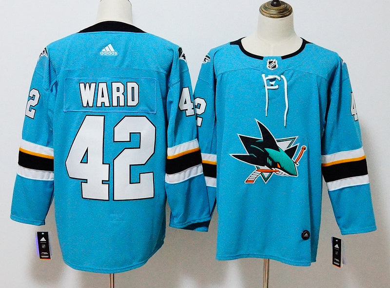 Men's San Jose Sharks Joel Ward #42 Blue Breakaway Player Jerseys