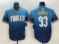 Men's Philadelphia Phillies Elwell #93 Blue 2024 City Connect Limited Player Jerseys