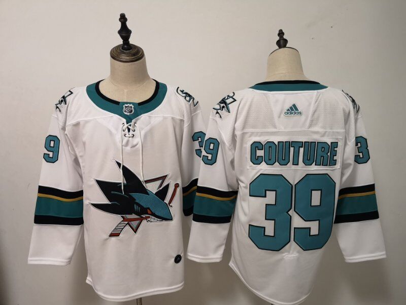 Men's San Jose Sharks Logan Couture #39 White Breakaway Player Jerseys