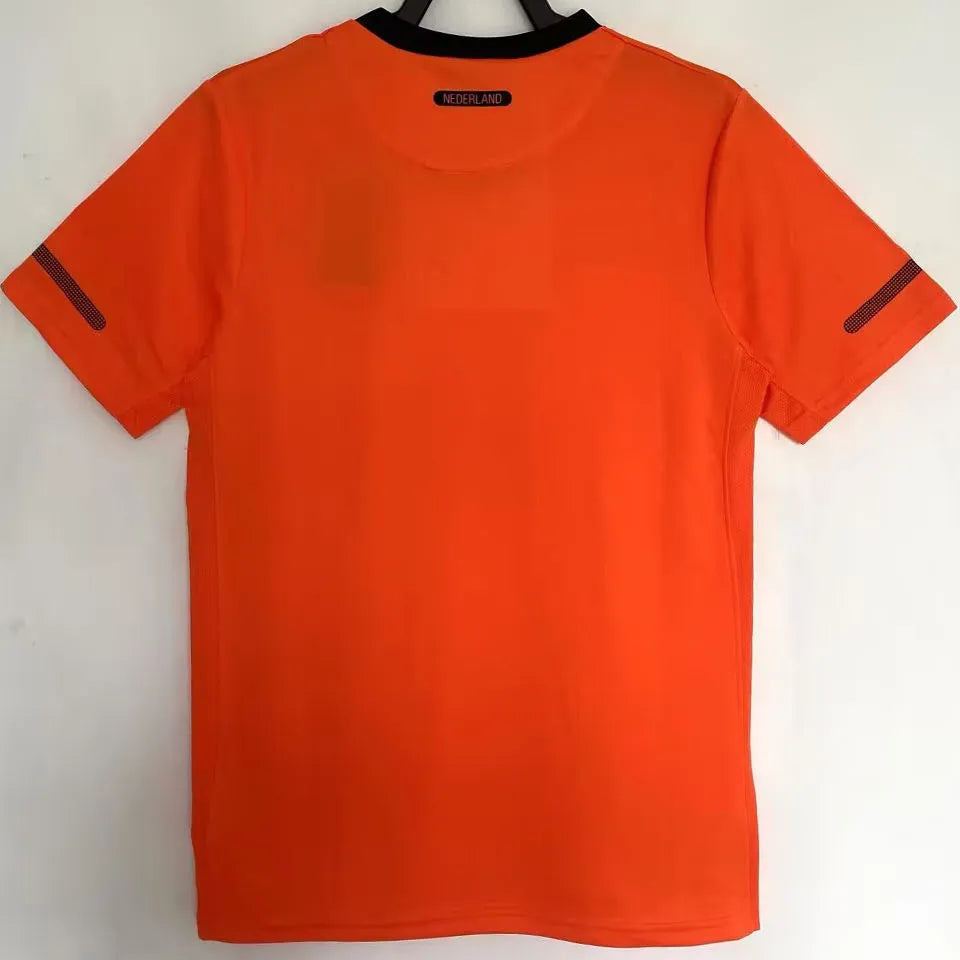 2010 Netherlands Home Orange Retro Jersey Detail 2