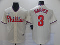 Men's Philadelphia Phillies Bryce Harper #3 Beige Replica Baseball Jerseys