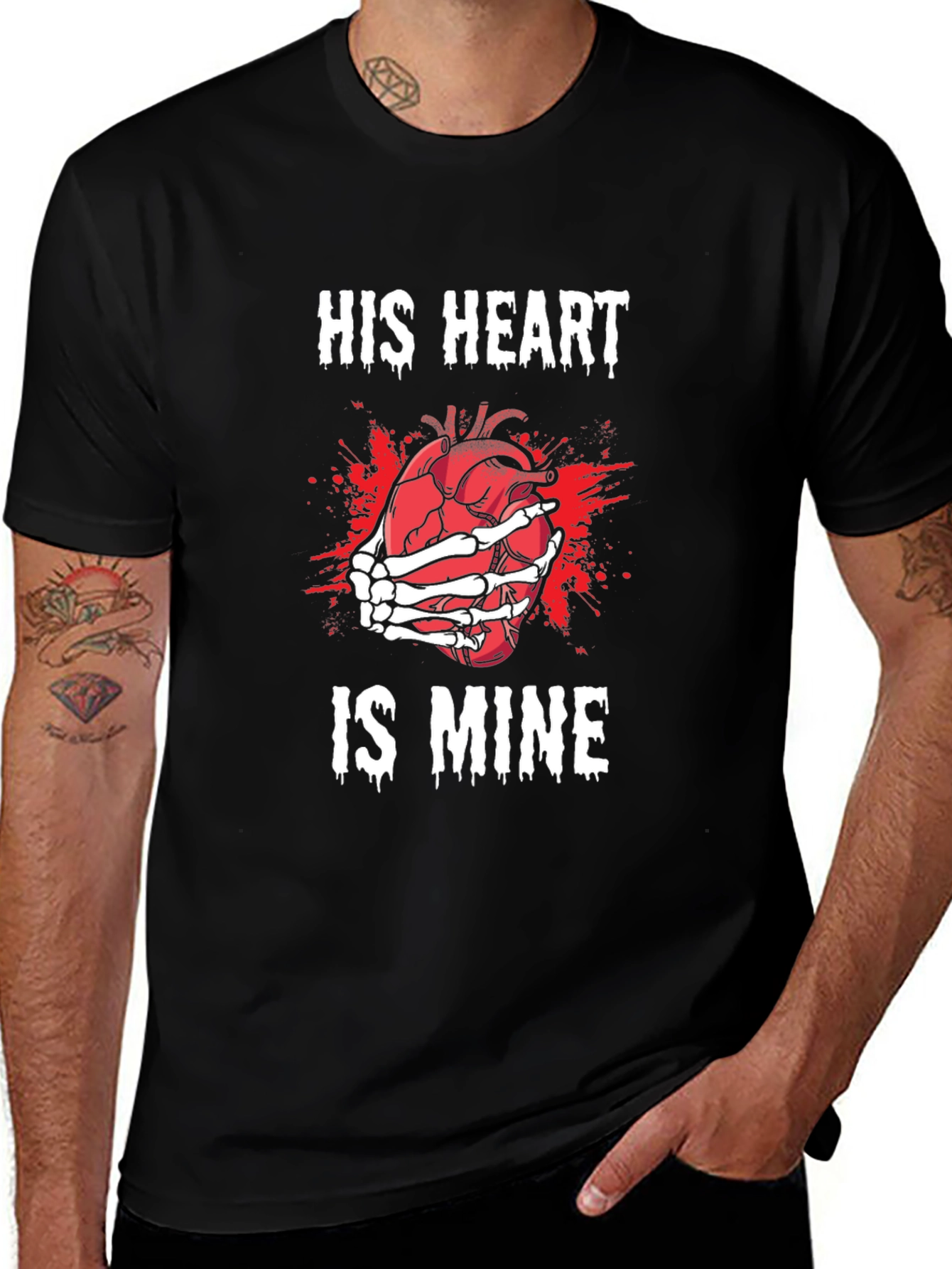 His Heart is Mine T-Shirt - Gothic Valentines Day