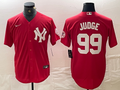 Men's New York Yankees Aaron Judge #99 Red Replica Player Jerseys