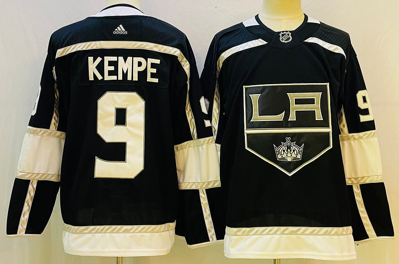 Men's Los Aneles Kings Adrian Kempe #9 Black Game Jerseys
