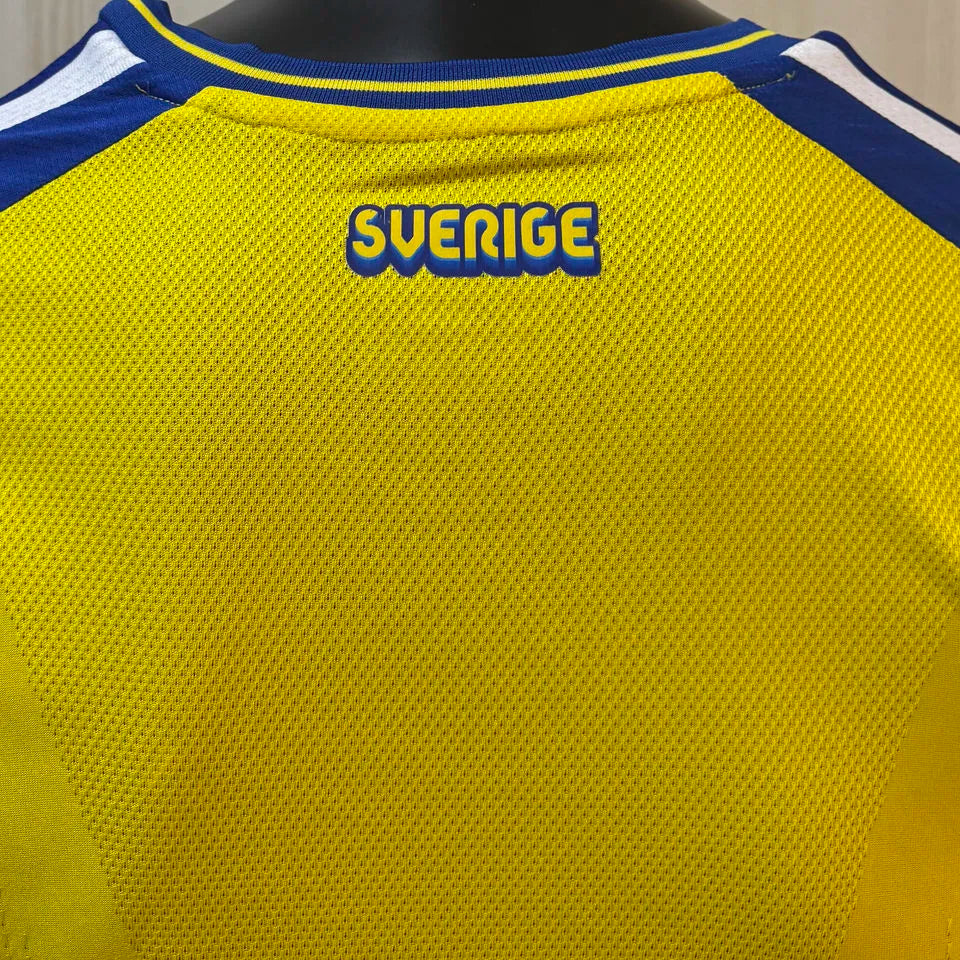 2026/27 Sweden Home Yellow Player Version Soccer Jersey Detail 3
