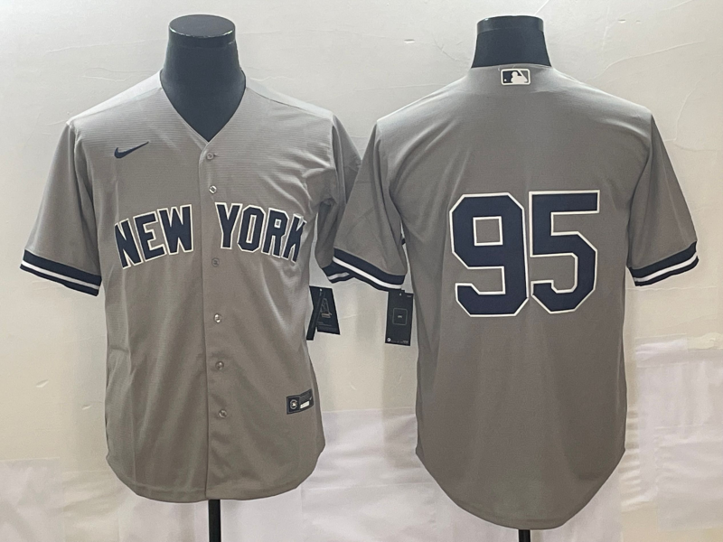 Men's New York Yankees Oswaldo Cabrera #95 Gray Replica Player Name Jerseys