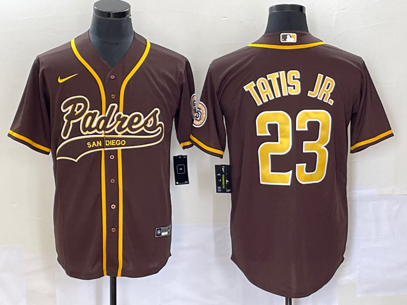 Men's San Diego Padres Fernando Tatis Jr. #23 Brown Replica Player Jerseys Joint Edition