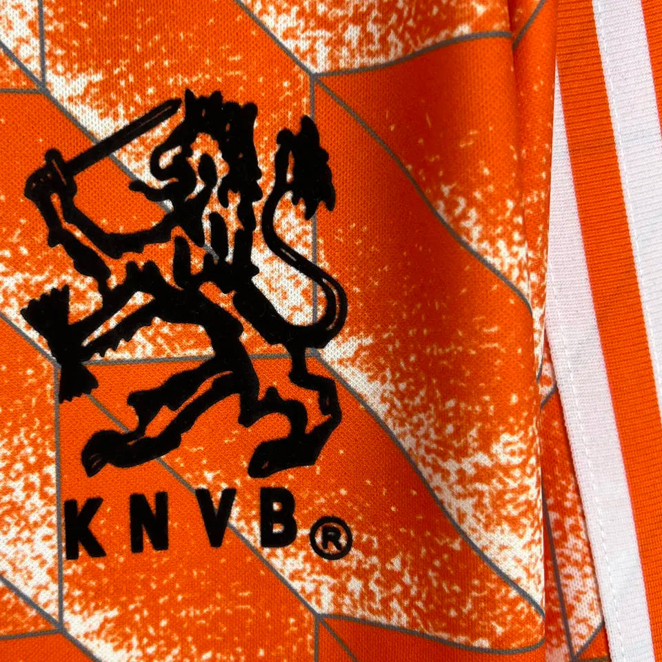 1988 NL Home Orange Retro Long Sleeve Jersey Detail 1