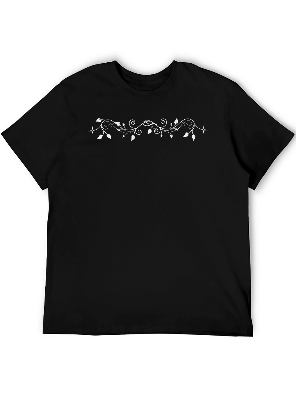 Elegant Vine Graphic Black T-Shirt