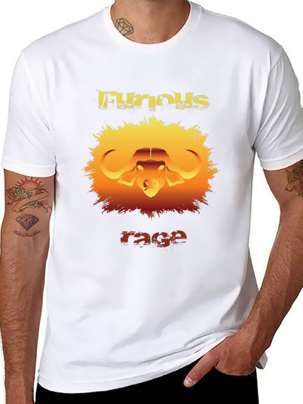 Furious Rage Graphic T-Shirt - Buffalo Design