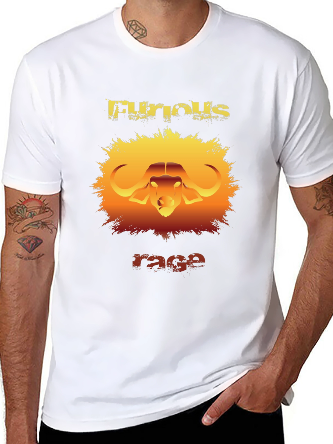 Furious Rage Graphic T-Shirt - Buffalo Design