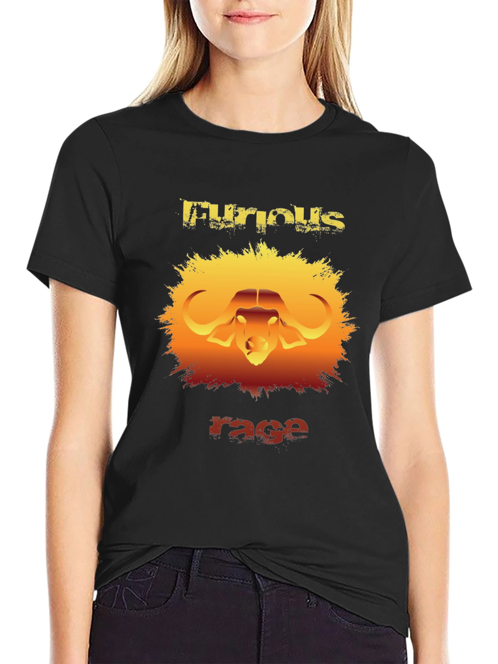 Furious Rage Graphic T-Shirt - Buffalo Design