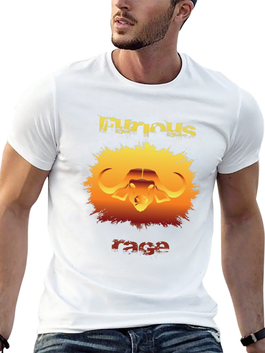 Furious Rage Graphic T-Shirt - Buffalo Design