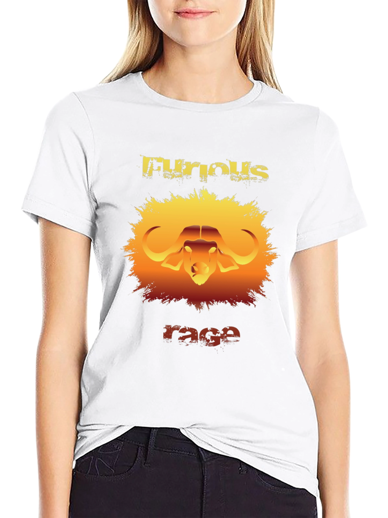 Furious Rage Graphic T-Shirt - Buffalo Design