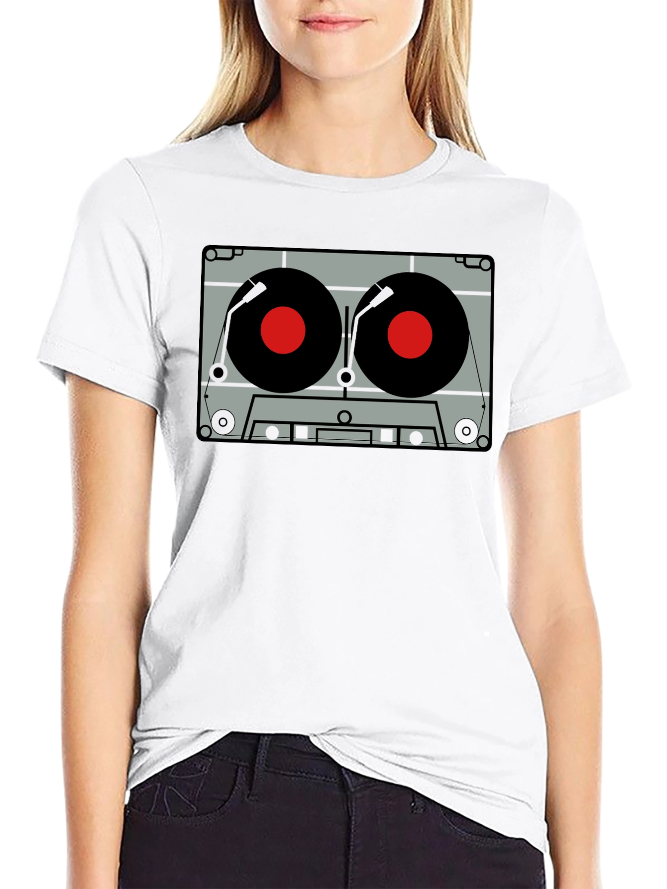 Retro Cassette Tape Graphic Tee - Vintage Music Style