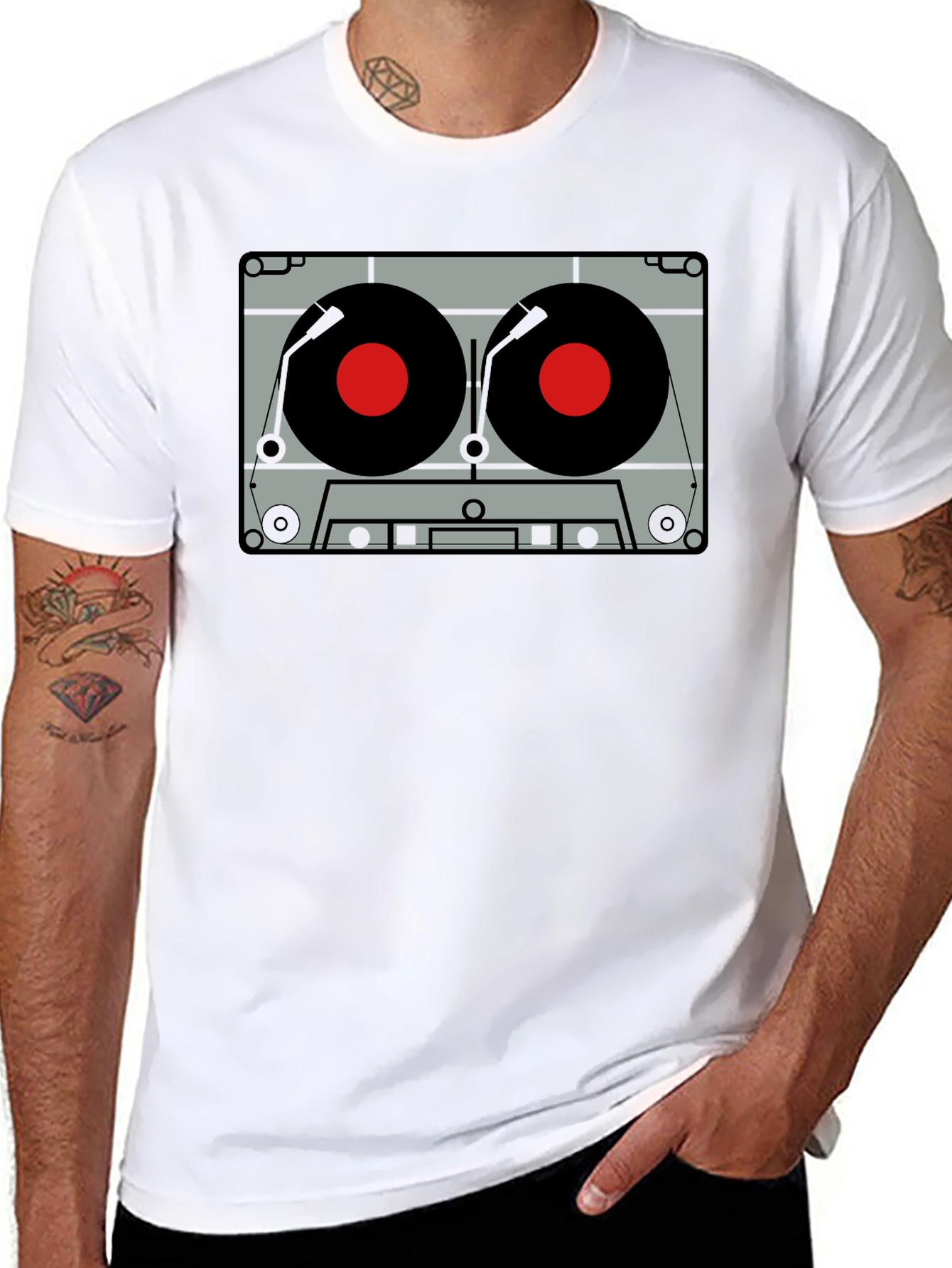 Retro Cassette Tape Graphic Tee - Vintage Music Style