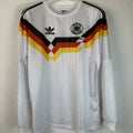 1990 Germany Home White Retro Long Sleeve Soccer Jersey Front