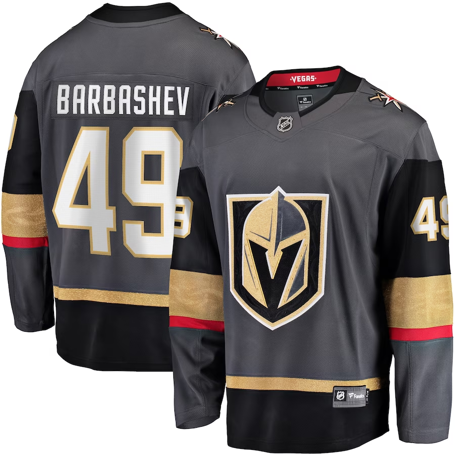 Men's Vegas Golden Knights Ivan Barbashev #49 Gray Home Breakaway Jerseys