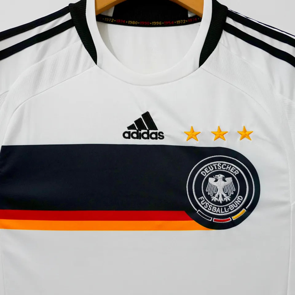 2008 Germany Home White Retro Soccer Jersey Detail 1