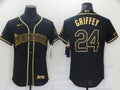 Men's Seattle Mariners Ken Griffey Jr. #24 Black Authentic Baseball Jerseys