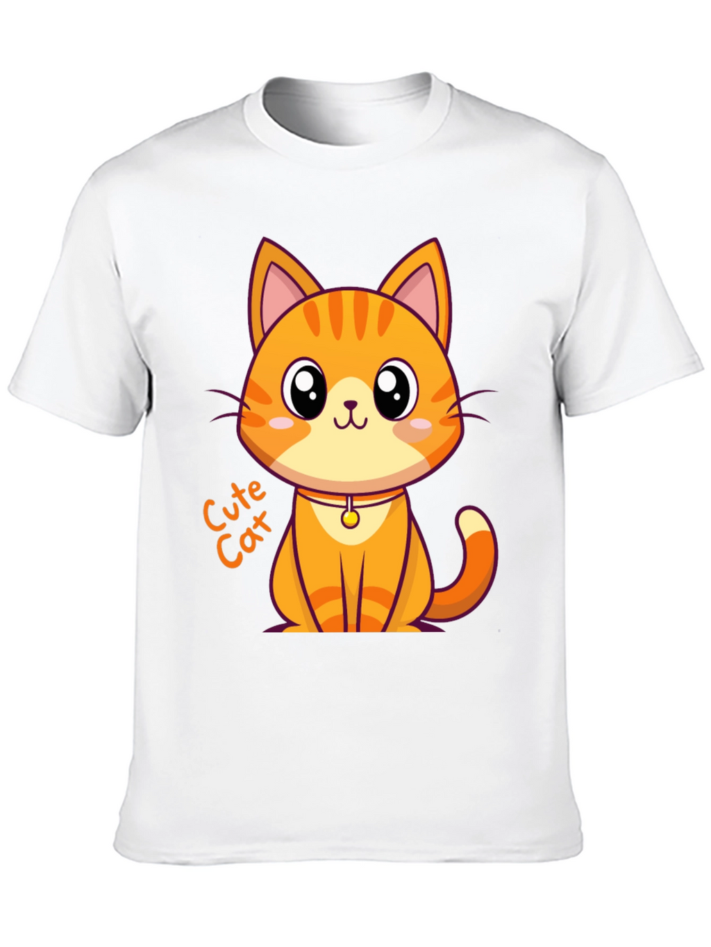 Cute Cat Graphic Tee - Black Unisex T-Shirt
