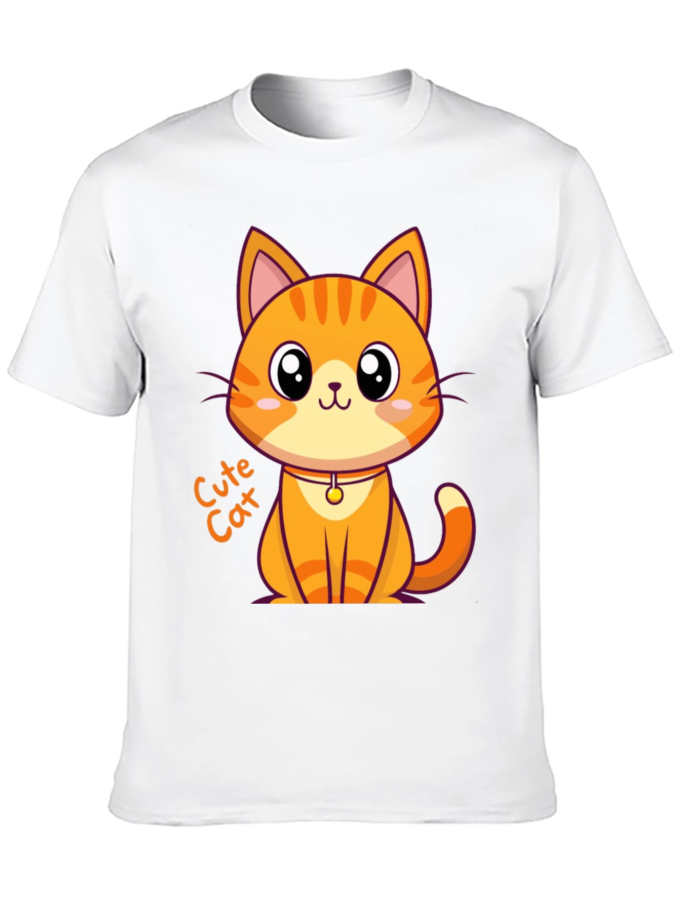 Cute Cat Graphic Tee - Black Unisex T-Shirt