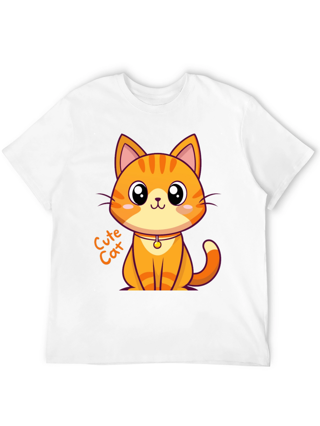 Cute Cat Graphic Tee - Black Unisex T-Shirt