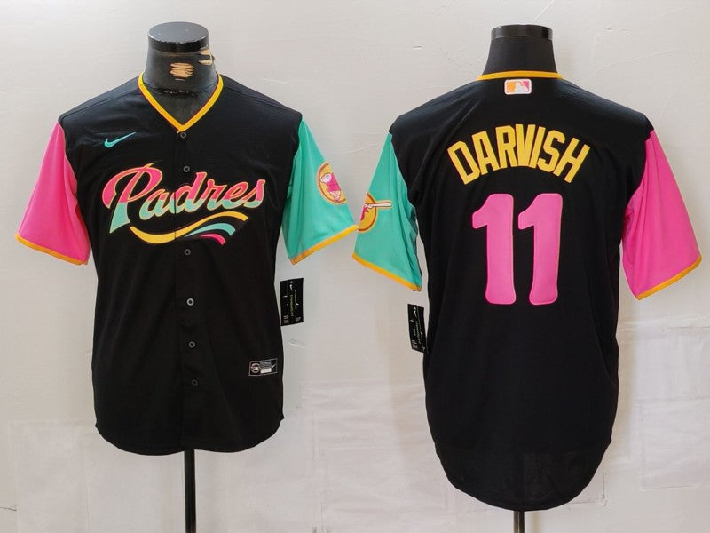 Men's San Diego Padres Yu Darvish #11 Black City Connect Limited Player Jerseys