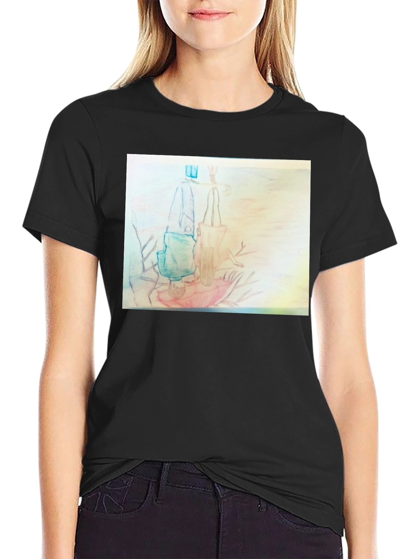 Unique Graphic Tee - Pencil Art Design