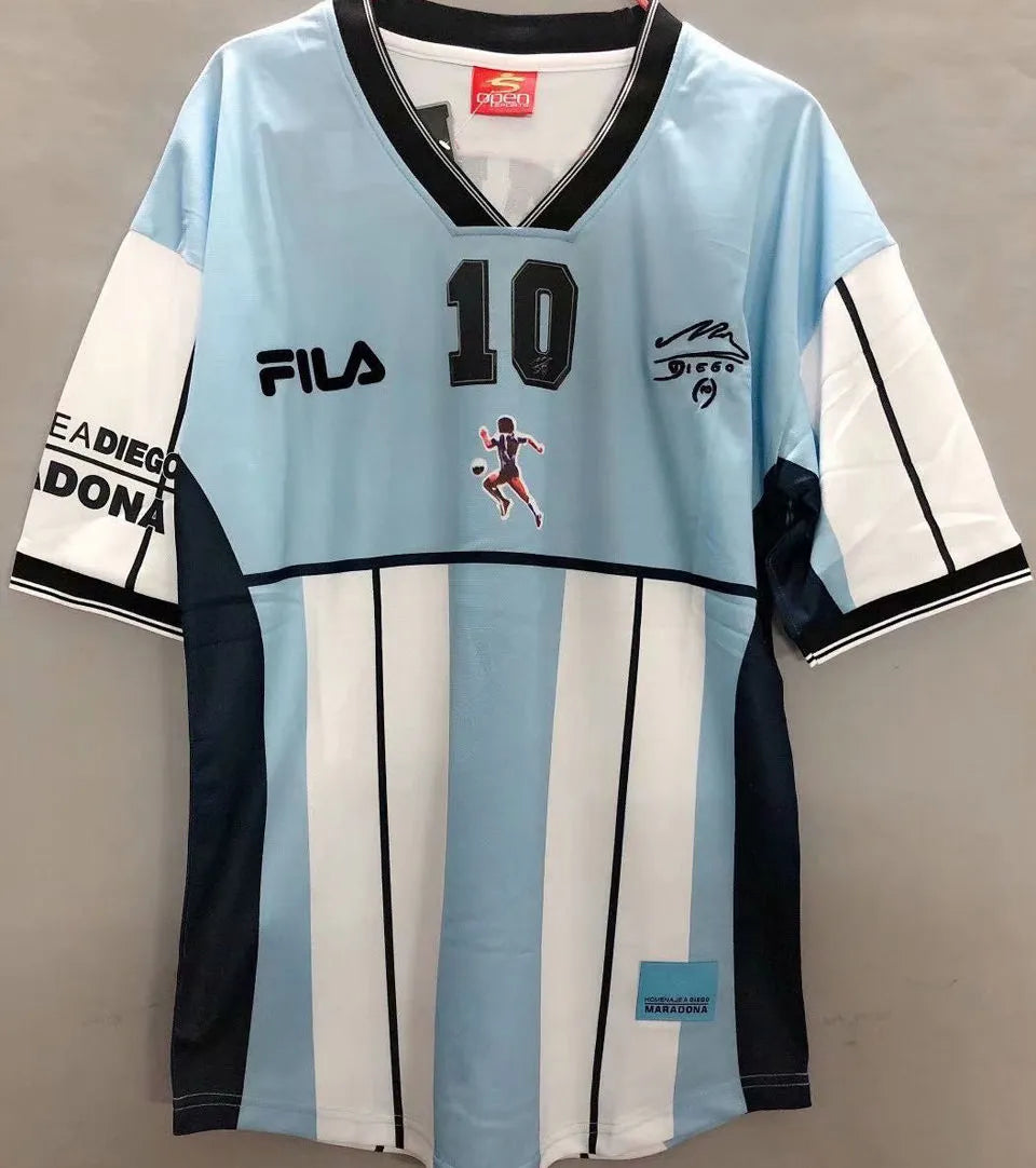 Maradona #10 Argentina Home Retro Soccer Jersey 2001有名有号 ★★ Back