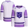 Men's Los Angeles Kings White/Purple Hockey Fights Cancer Primegreen Authentic Blank Practice Jerseys
